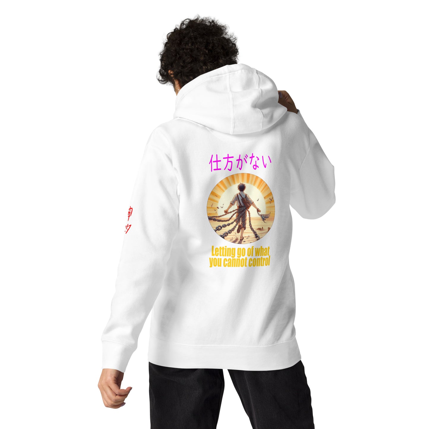 unisex cotton white hoodie let go  